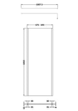 Modern Splash 700mm Brushed Brass Wetroom Screen With Support Bar