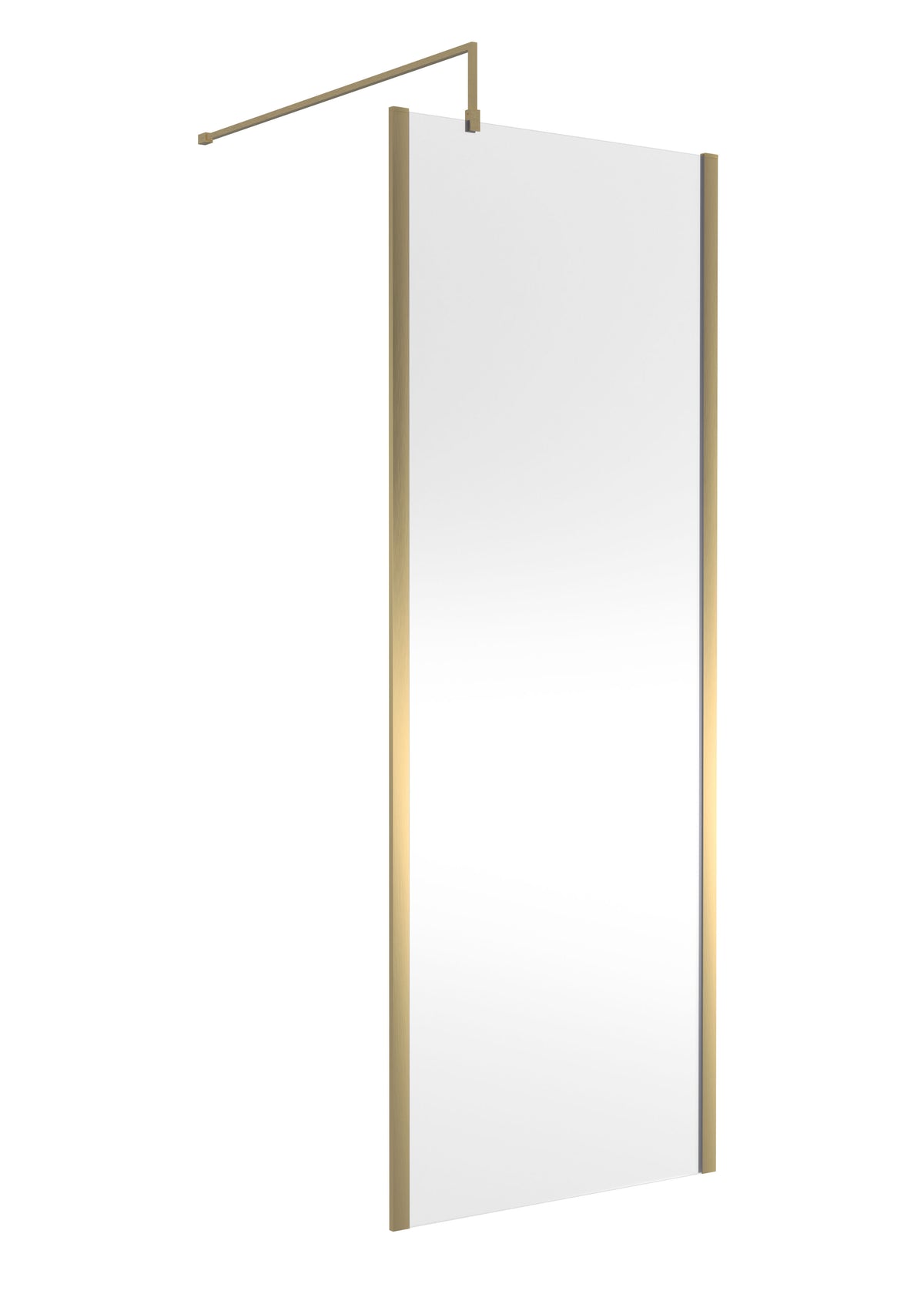 Modern Splash 760mm Brushed Brass Wetroom Screen With Support Bar