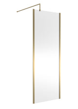Modern Splash 760mm Brushed Brass Wetroom Screen With Support Bar