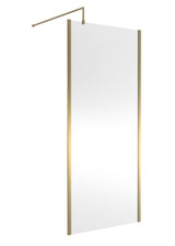 Modern Splash 900mm Brushed Brass Wetroom Screen With Support Bar