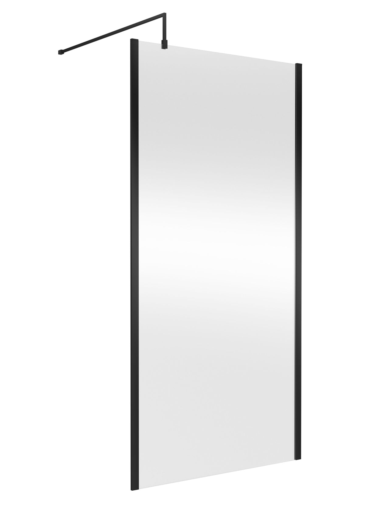 Modern Splash 1000mm Matt Black Wetroom Screen With Support Bar