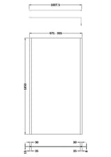 Modern Splash 1000mm Matt Black Wetroom Screen With Support Bar