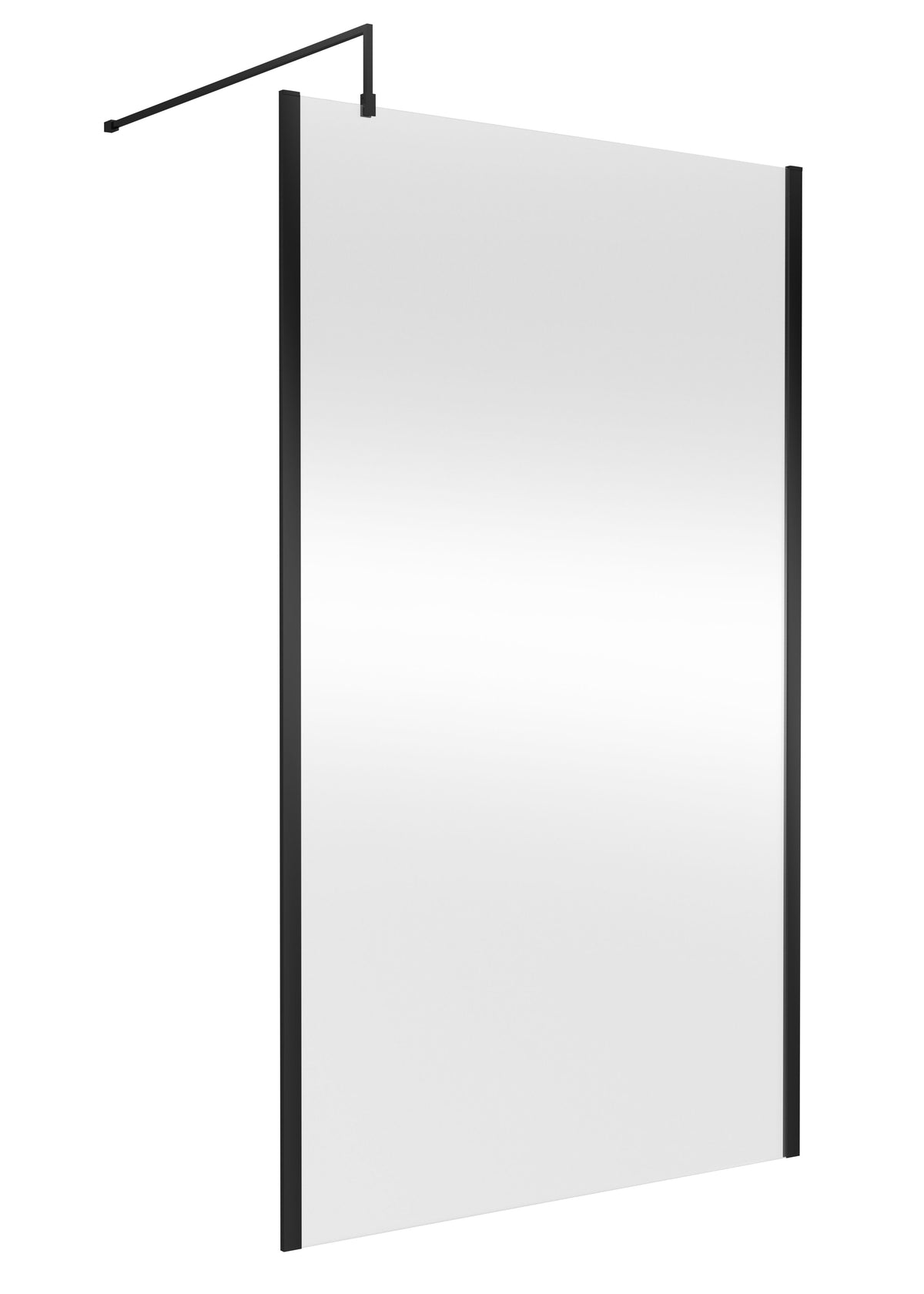 Modern Splash 1200mm Matt Black Wetroom Screen With Support Bar