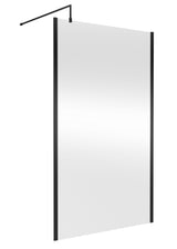Modern Splash 1200mm Matt Black Wetroom Screen With Support Bar