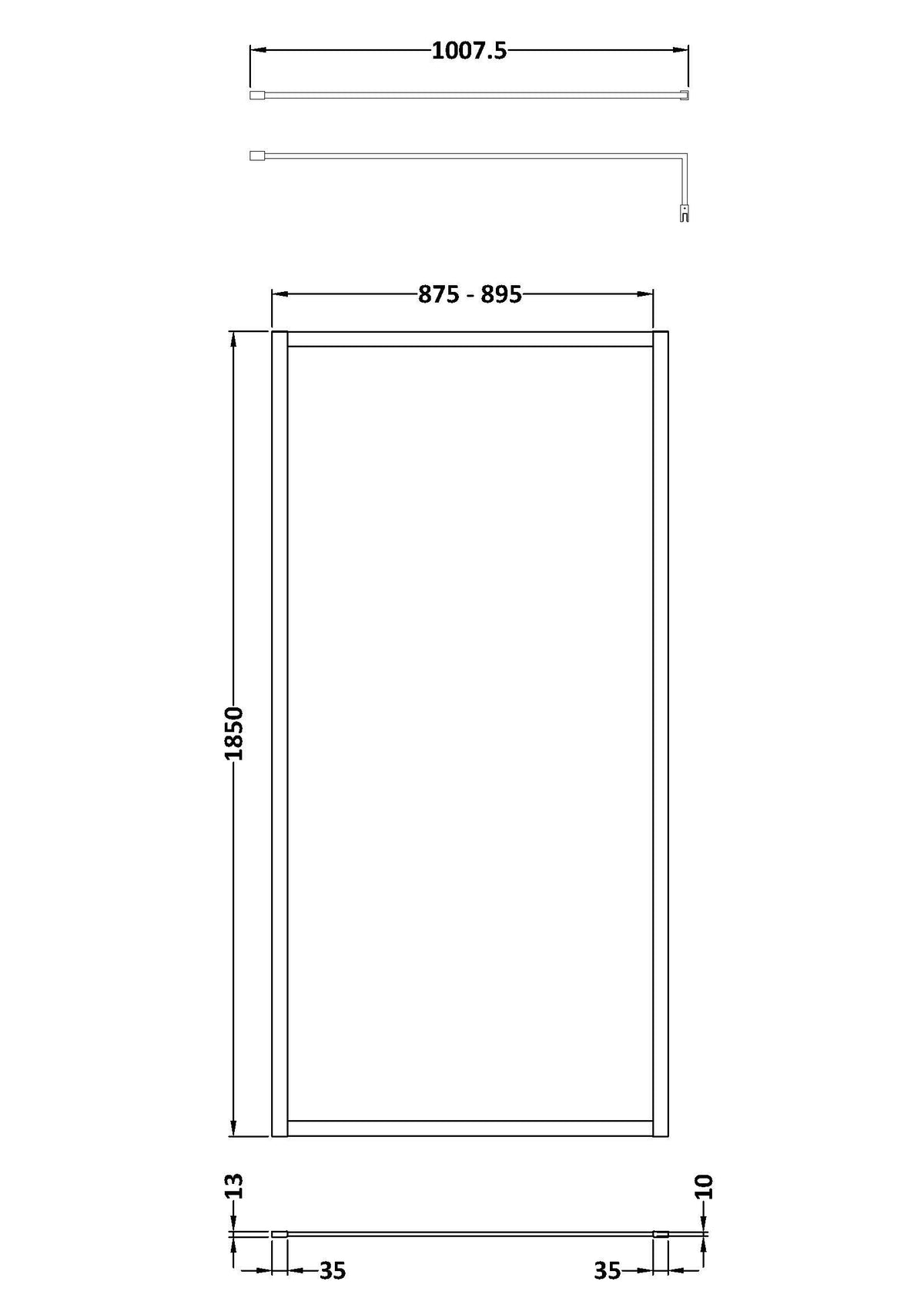 Modern Splash 1000mm Brushed Bronze Wetroom Panel