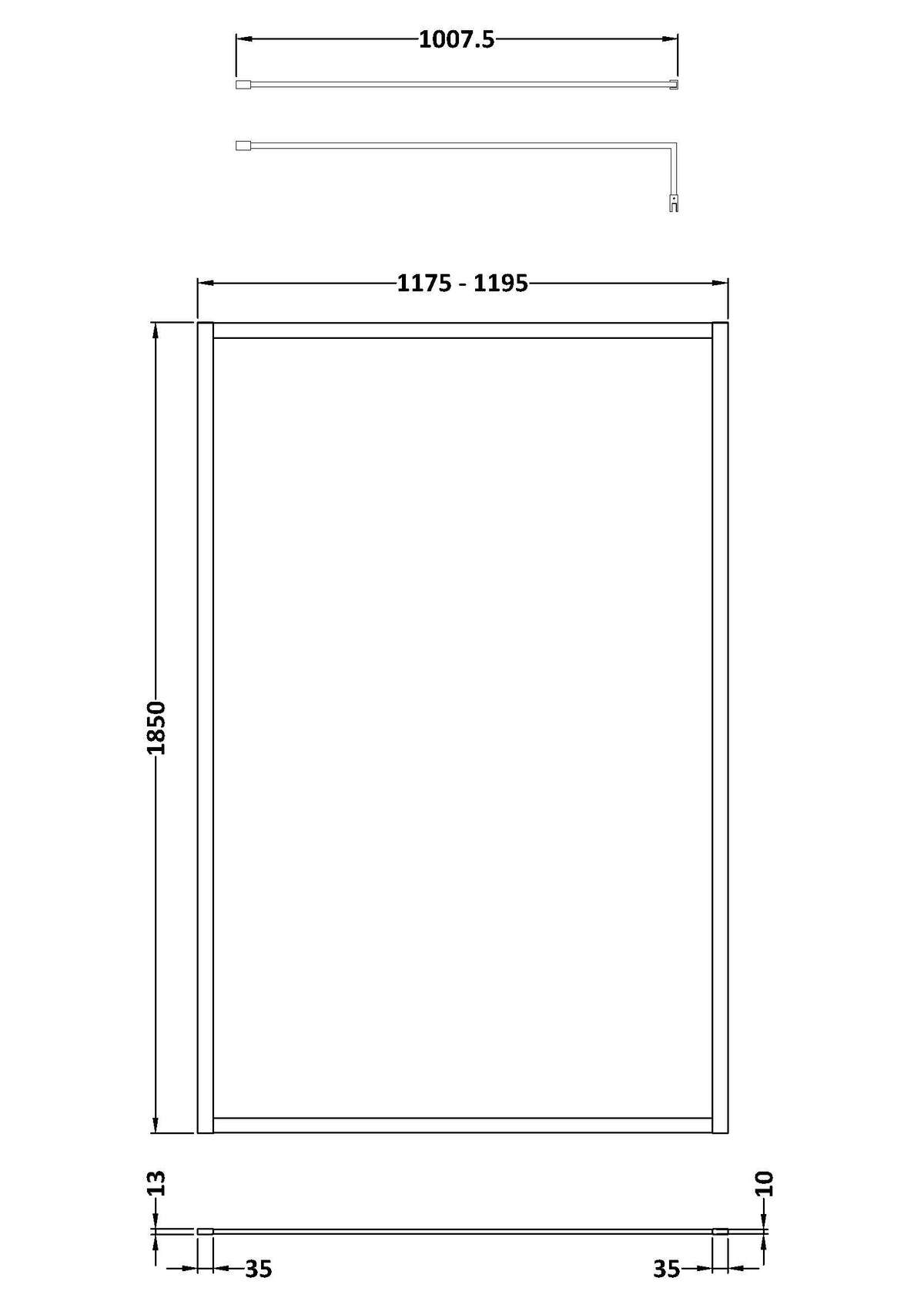 Modern Splash 1200mm Brushed Bronze Wetroom Panel