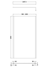 Modern Splash 1000mm Brushed Pewter Outer Frame Wetroom Panel