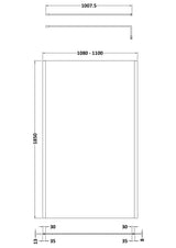 Modern Splash 1100mm Brushed Pewter Outer Frame Wetroom Panel
