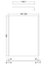 Modern Splash 1400mm Brushed Pewter Outer Frame Wetroom Panel