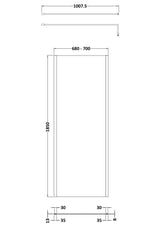 Modern Splash 700mm Brushed Pewter Outer Frame Wetroom Panel
