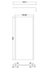 Modern Splash 800mm Brushed Pewter Outer Frame Wetroom Panel