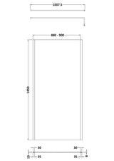 Modern Splash 900mm Brushed Pewter Outer Frame Wetroom Panel