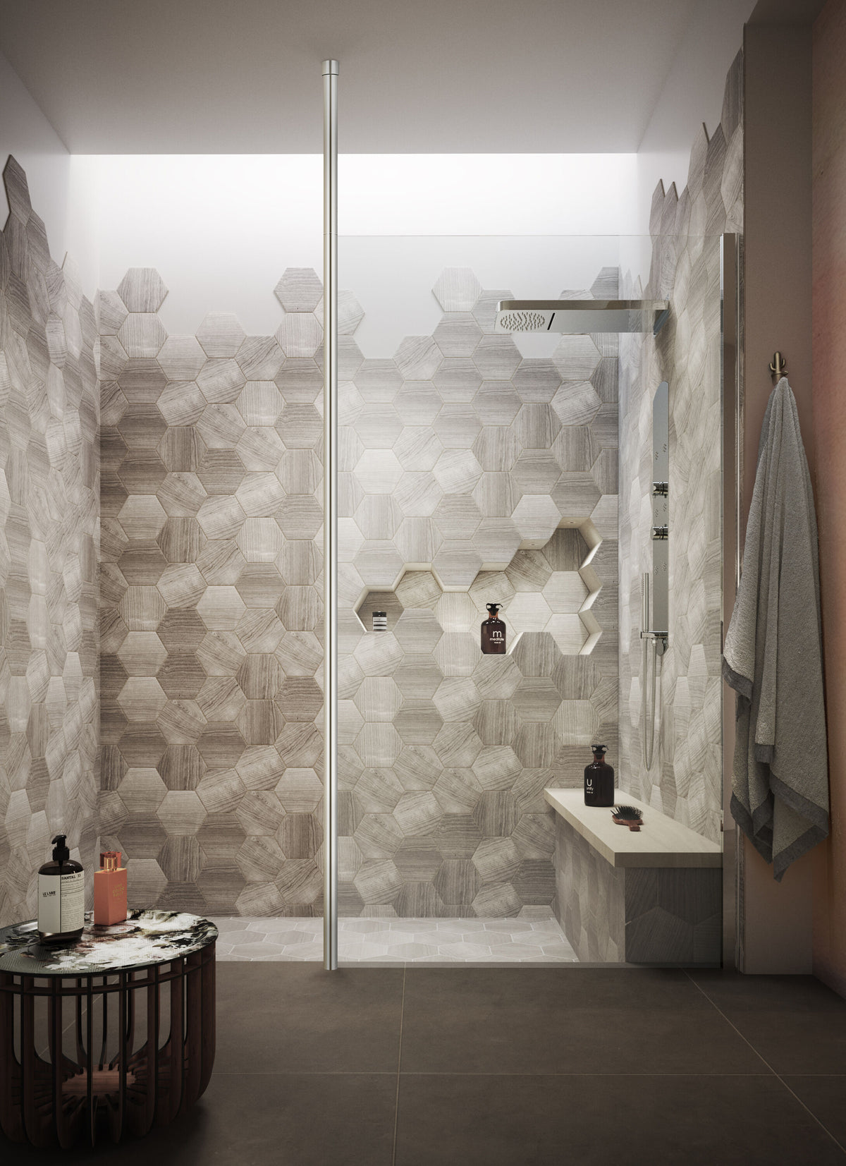 Chrome 3000mm Wetroom Screen Ceiling Post