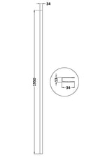 Matt Black 1950mm Wetroom Wall Channel