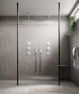 Matt Black Wetroom Screen Ceiling Post