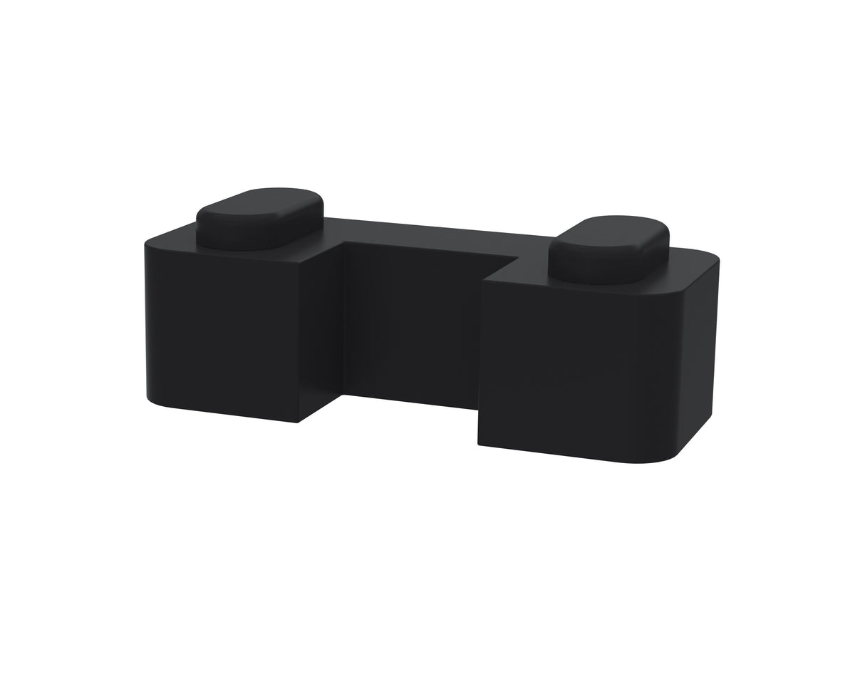 Black Wetroom Screen Horseshoe Support Foot