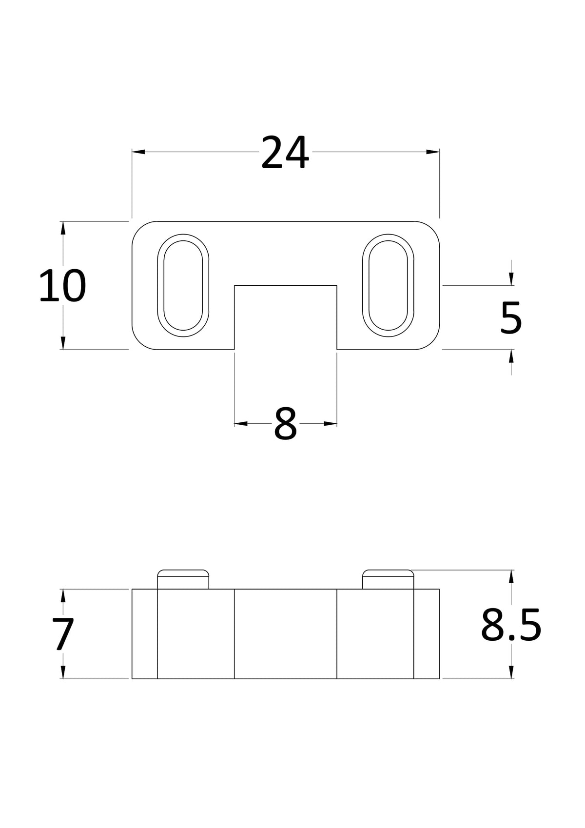Black Wetroom Screen Horseshoe Support Foot