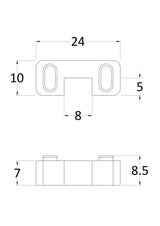Black Wetroom Screen Horseshoe Support Foot