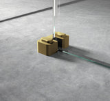 Brushed Brass Wetroom Screen Horseshoe Support