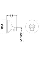 Modern Splash Chrome Wall Mounted Couplings (Pair)