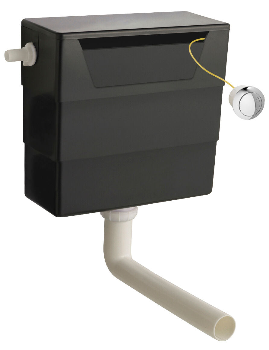 Modern Splash  Toilet Dual Flush Concealed Cistern with Chrome Flush Button