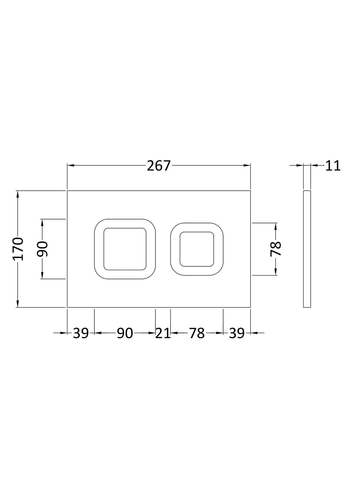 Modern Splash  Toilet Square White Dual Flush Push Button