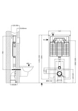Modern Splash  Toilet Dual Flush Concealed Cistern With Frame