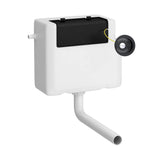 Universal Access Side Inlet Cistern With Square Matt Black Traditional Dual Flush Plate