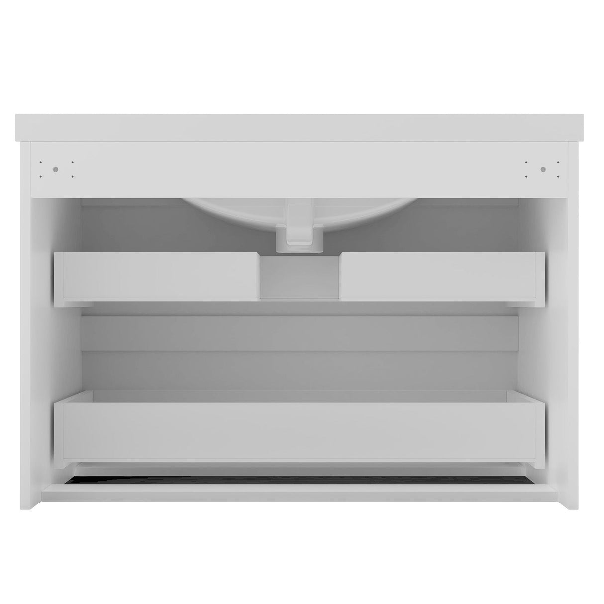 800mm Wide Wall Mounted Vanity Units and Sink 2 Drawers - Matt White