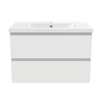 wall-hung white vanity unit with sink