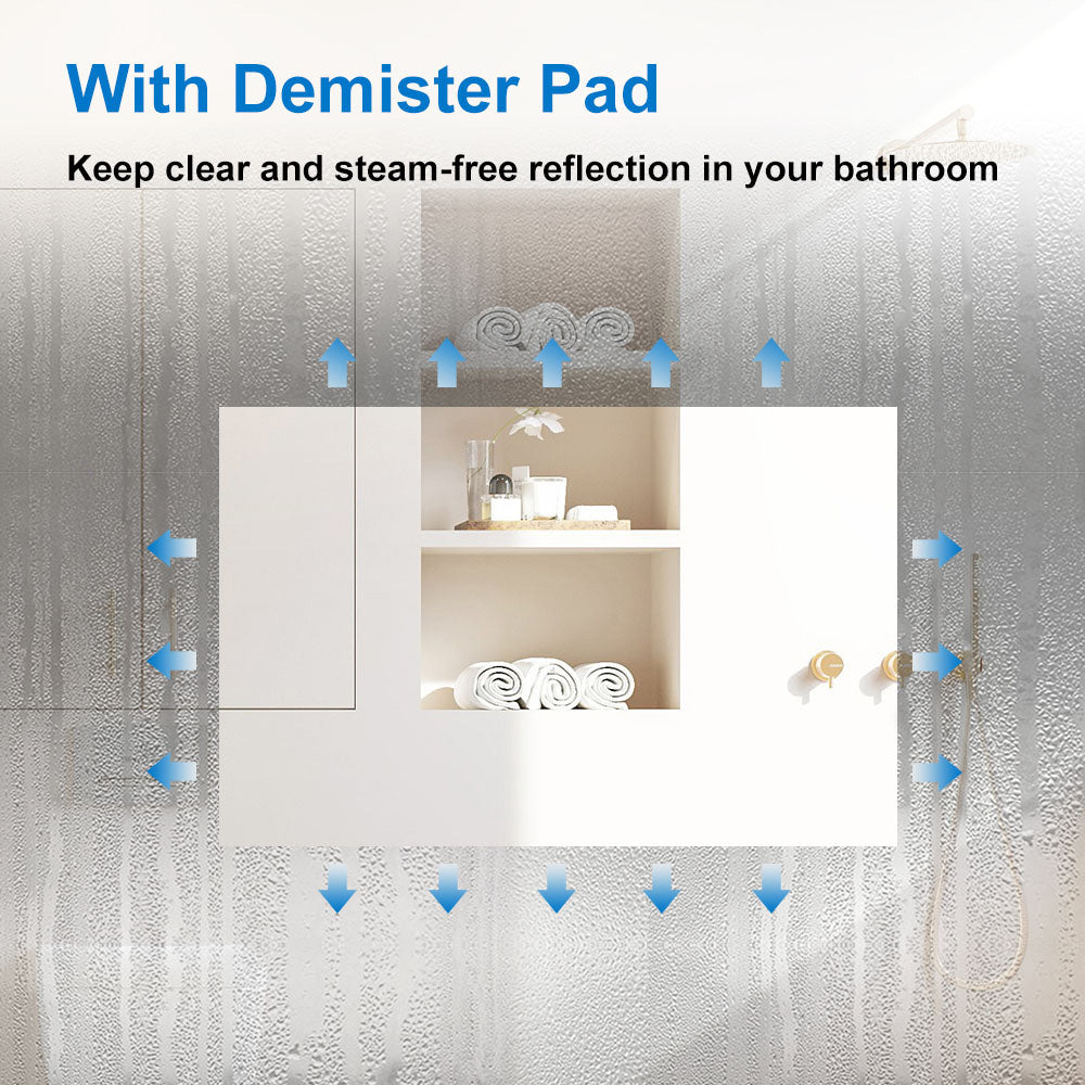 Large Size Bathroom Mirror with LED Lights,Demister| Modern Splash
