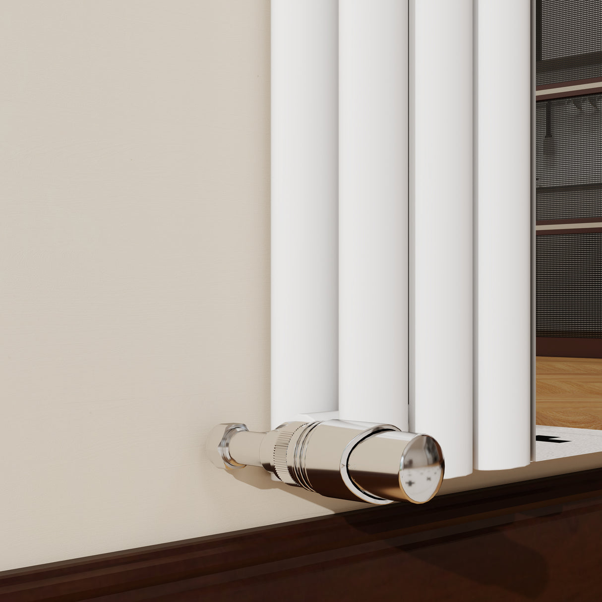 Modern Splash Vertical Oval Column Mirror Radiator 1800x499mm Double