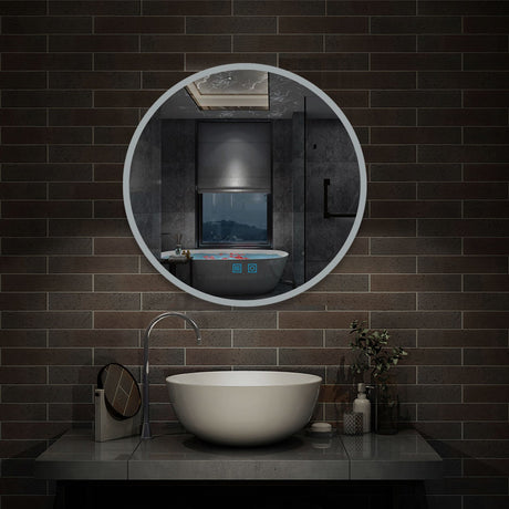 Modern Splash LED Round Mirror-BM-HD1701-L