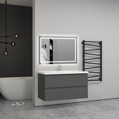 Modern Splash Grey Wall Mounted Vanity Units-Y-254B+Y-T-100A
