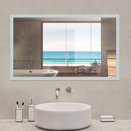 Modern Splash LED Rectangle Mirror