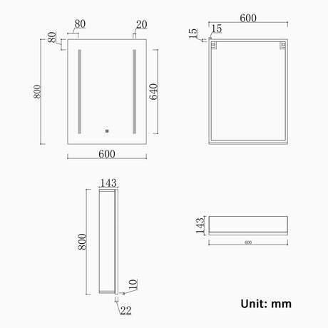 Modern Splash LED Rectangle Mirror-BMG-XL-L012A