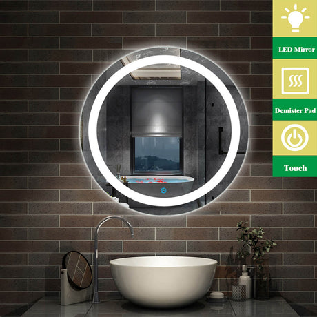 Modern Splash LED Round Mirror-BM-1703