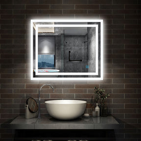 Modern Splash LED Rectangle Mirror