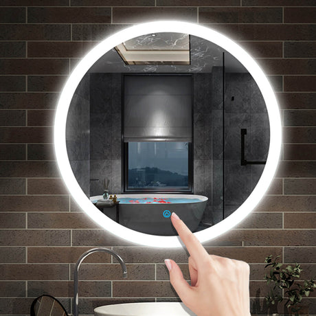 Modern Splash LED Round Mirror