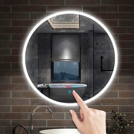 Modern Splash LED Round Mirror