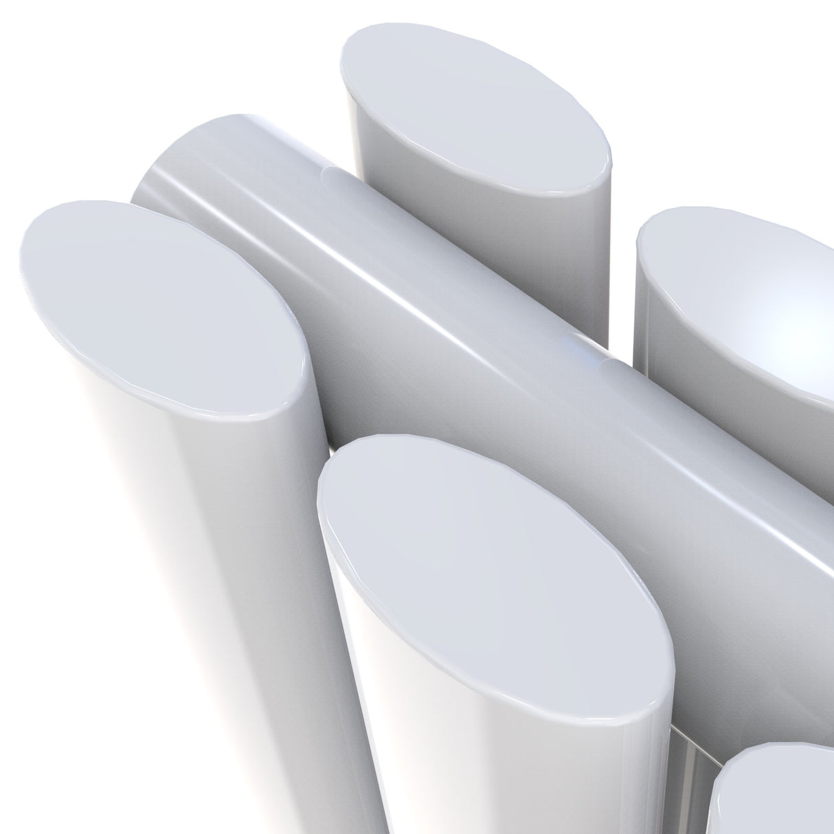 Modern Splash Oval Column White Radiator Details
